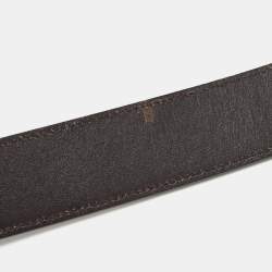 Pre Owned Dior Homme Black Leather Buckle Belt 90CM