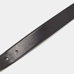 Pre Owned Dior Homme Black Leather Buckle Belt 90CM