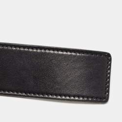 Pre Owned Dior Homme Black Leather Buckle Belt 90CM