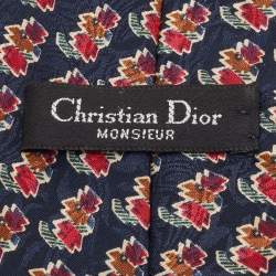 Christian Dior Monsieur Black Printed Polyester Tie 
