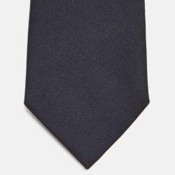 Pre Owned Dior Midnight Blue Silk Skinny Tie 