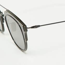 Pre Owned Dior Homme Diorcompost1.0 Black/Grey 0062K Aviator Sunglasses