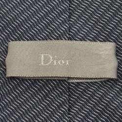 Pre Owned Dior Homme Navy Blue Zig Zag Pattern Silk Tie