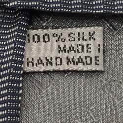 Pre Owned Dior Homme Navy Blue Zig Zag Pattern Silk Tie