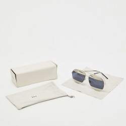 Pre Owned Dior Silver/Blue 010KU Split1 Aviator Sunglasses