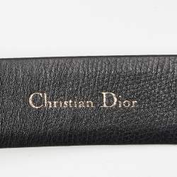 Pre Owned Dior Black Leather Buckle Belt 95CM