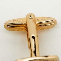 Dior Vintage Logo Two Tone Square Cufflinks 