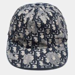 Dior Homme Navy Blue Oblique Camo Print Baseball Cap L