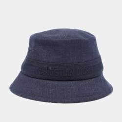 Dior Navy Blue Denim Oblique Bucket Hat Size 58