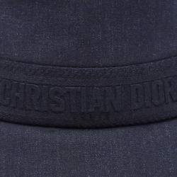 Dior Navy Blue Denim Oblique Bucket Hat Size 58