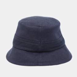 Dior Navy Blue Denim Oblique Bucket Hat Size 58