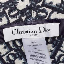 Dior Navy Blue Denim Oblique Bucket Hat Size 58