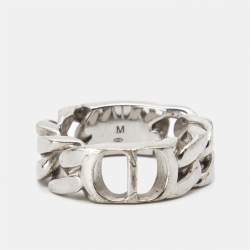 Pre Owned Dior CD Icon Sterling Silver Ring Size 60 