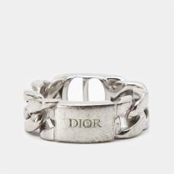 Pre Owned Dior CD Icon Sterling Silver Ring Size 60 