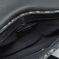 Dior Navy Blue/Black Oblique Canvas and Leather Saddle Pouch Bag