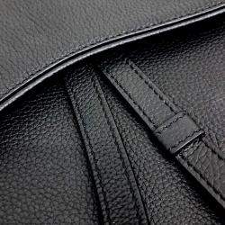 Dior Black Pebbled Leather Saddle bag