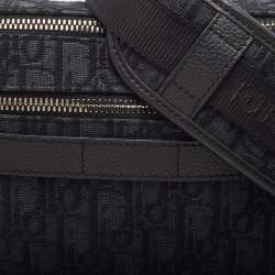 Pre Owned Dior Black Oblique Jacquard Canvas Safari Crossbody Bag