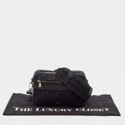 Pre Owned Dior Black Oblique Jacquard Canvas Safari Crossbody Bag
