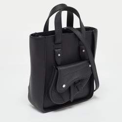 Dior Black Leather Saddle Tote