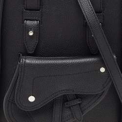 Dior Black Leather Saddle Tote