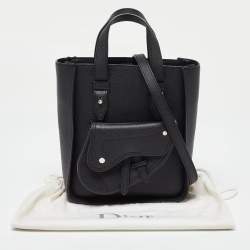 Dior Black Leather Saddle Tote