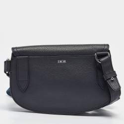 Dior Navy Blue Leather Saddle Crossbody Bag