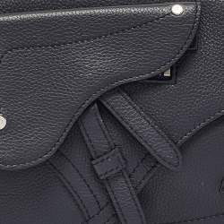 Dior Navy Blue Leather Saddle Crossbody Bag