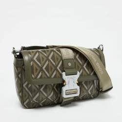 Dior Olive Green Diamond Coated Canvas and Leather Hit the Road Bag