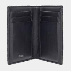Dior Black Oblique Canvas Vertical Bifold Card Case