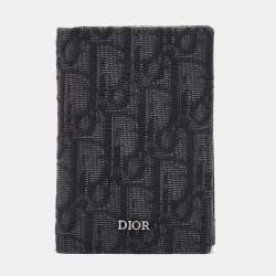 Dior Black Oblique Canvas Vertical Bifold Card Case