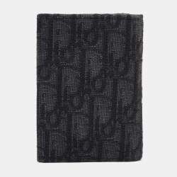 Dior Black Oblique Canvas Vertical Bifold Card Case