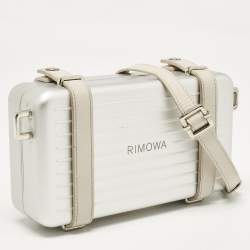 Christian Dior x Rimowa Silver Aluminum and Leather Personal Clutch Bag