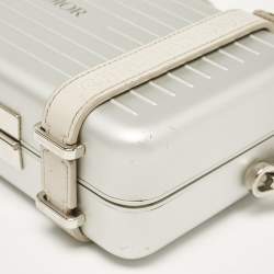 Christian Dior x Rimowa Silver Aluminum and Leather Personal Clutch Bag