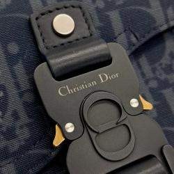 Dior Blue Fabric Tears Saddle Strap Bag