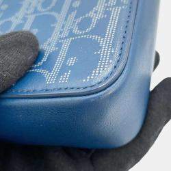 Dior Navy Leather World Tour Messenger Pouch  Bag