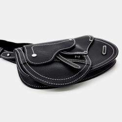 Dior Black Leather Saddle Crossbody Bag