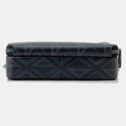 Dior Black PVC Coated Canvas CD Diamond Shoulder Bag