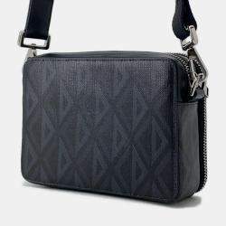 Dior Black PVC Coated Canvas CD Diamond Shoulder Bag