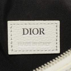 Dior White Leather Saddle Bag