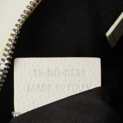 Dior White Leather Saddle Bag
