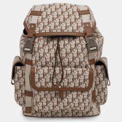 Dior Beige/Brown Jacquard Leather Oblique Cactus Jack Travis Scott Hit The Road Backpack 