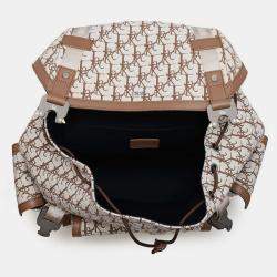 Dior Beige/Brown Jacquard Leather Oblique Cactus Jack Travis Scott Hit The Road Backpack 