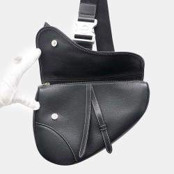 Dior Black Leather Saddle Bag
