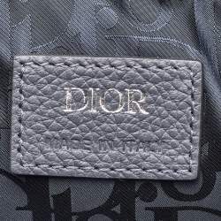 Dior Dark Grey Leather Atelier Safari Messenger Bag