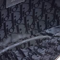 Dior Dark Grey Leather Atelier Safari Messenger Bag