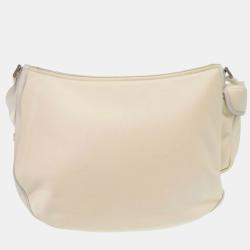 Christian Dior x Sacai White Leather Nylon Saddle Soft Shoulder Bag 