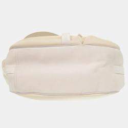 Christian Dior x Sacai White Leather Nylon Saddle Soft Shoulder Bag 