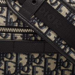 Dior Black/Beige Oblique Canvas and Leather Safari Messenger Bag