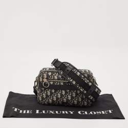 Dior Black/Beige Oblique Canvas and Leather Safari Messenger Bag