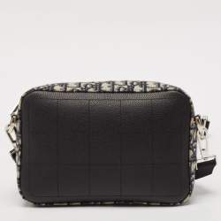 Dior Black/Beige Oblique Canvas and Leather Safari Messenger Bag